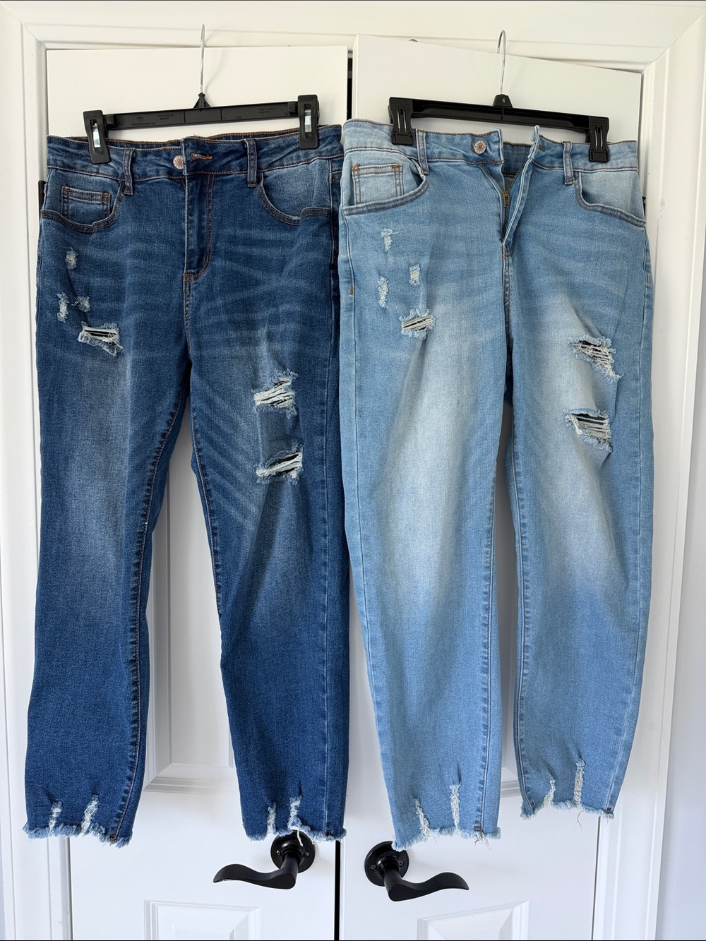 Distressed Jean Capris Bundle- Light/Medium Wash- Size 12